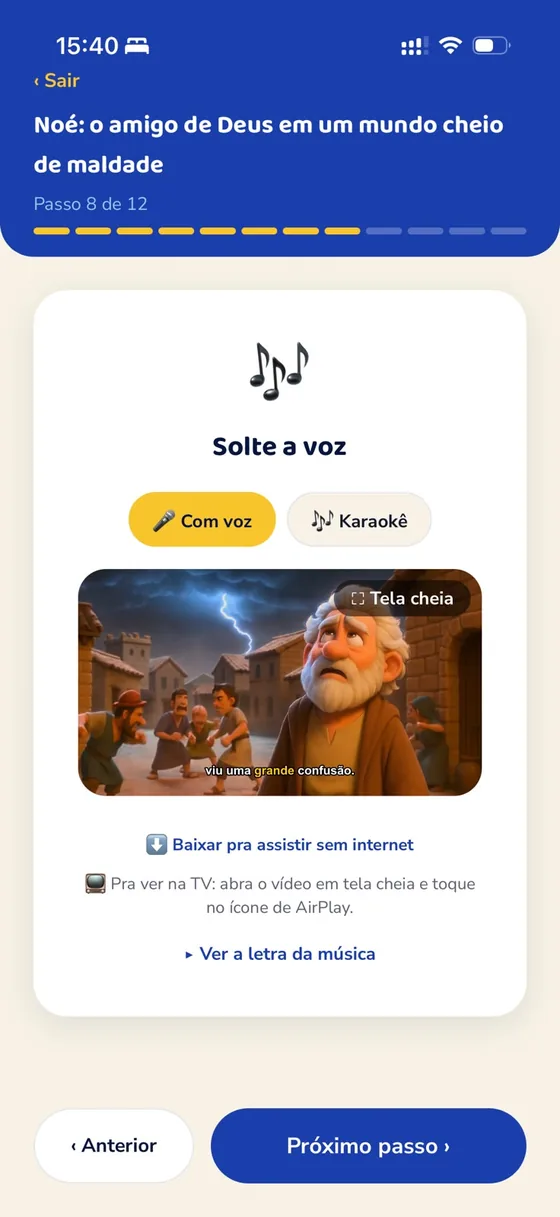 Música com voz e karaokê